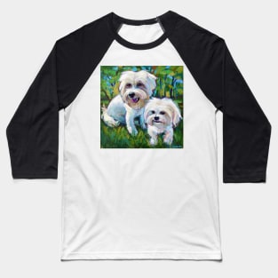 Cute Maltese Pups in the Park Baseball T-Shirt